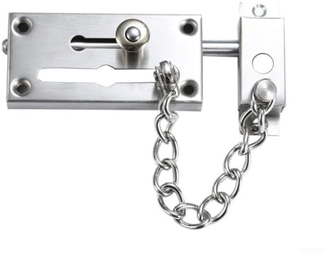 Cerradura de cadena de seguridad para puerta de entrada delantera, pestillo de acero inoxidable resistente con perno, protector de seguridad antirrobo para puertas de hotel de apartamentos
