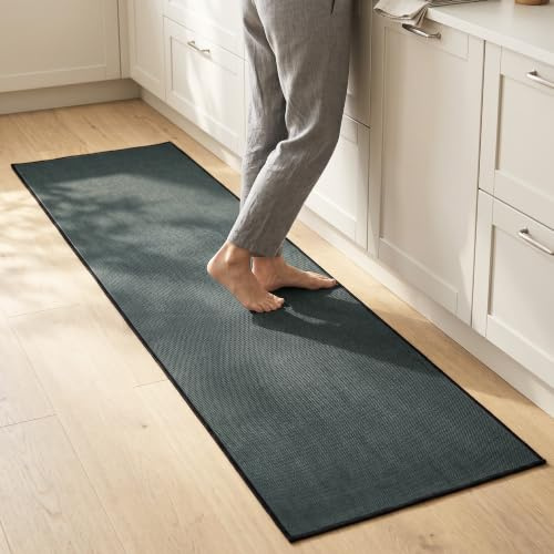 Zourglow Alfombra Cocina Lavable Antideslizante 44x180cm, Almohadilla Absorbente con Base de Goma, Antimanchas para Fregadero, Pasillo, Lavadero, Interior y Exterior, Gris