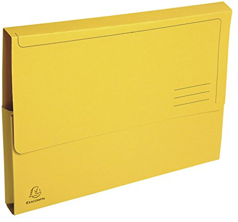 Exacompta 47679E 50er Pack Recycling-Aktenmappen Forever mit Verschlußklappe für DIN A4 Blauer Engel Sammelmappe Dokumentenmappe Einschlagmappe gelb
