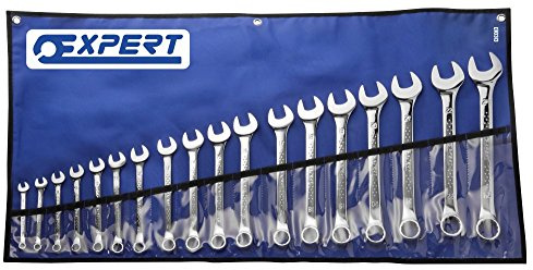 Britool Combination Spanner Set, 6mm-24mm, 18 Pcs - Chrome Finish, Chrome Vanadium Steel, Tool Roll for Storage
