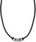 Amor Halsband Edelstahl Leder Herren Halsschmuck, 45 cm, Silber, Kommt in Schmuck Geschenk Box, 9367054