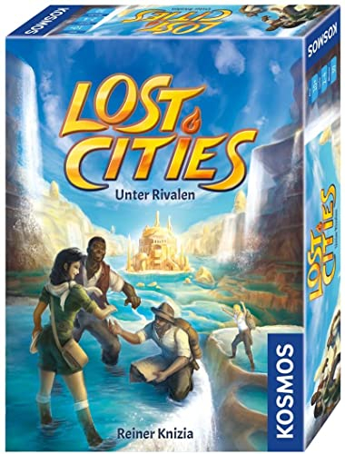 KOSMOS 690335 Lost Cities - Unter Rivalen, Abenteuerspiel für 2 - 4 Personen ab 10 Jahre, Bieten und Gewinnen, Mitbringspiel, Familienspiel, Gesellschaftsspiel, Reisespiel, Geschenk, Mitbringsel