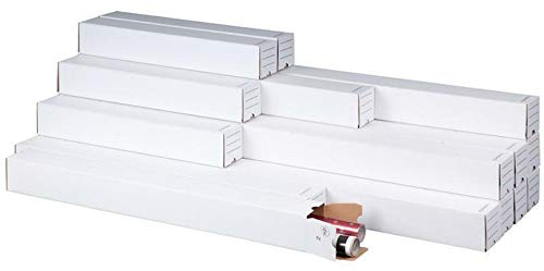 Plan Box quadratisch, weiß, 500x75 mm quadratische Versandhülse Archivierung Pläne 20 Stück