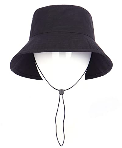 Zylioo XXL-Übergröße, 100 % Baumwolle, verstellbarer Schlapphut, Fischerhut, große Größe, Reise-Sonnenhut, Schwarz, 21/22/S