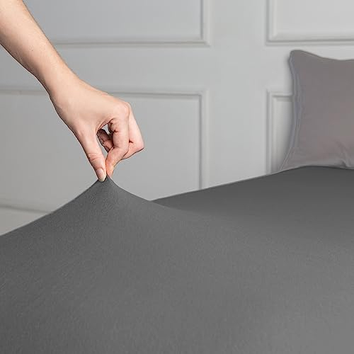 Extra Tiefes Spannbettlaken 200x220 cm - 100% Baumwolle, Elastisch, bis 32 cm Matratzenhöhe | Jersey Bettlaken für Boxspringbetten, Wasserbetten & Hohe Matratzen (Auch 180x200, 200x200 cm)