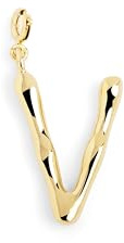 SINGULARU - Charm Letter XL - Colgante Inicial en Latón con Acabado Baño de Oro de 18 Kt - Colgante Letras A - Z - Charm Combinable con Collar - Joyas para Mujer