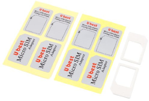 Ruilogod 2 st White Micro Sim till SIM-kortadapter för mobiltelefon