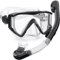 Zeligerstar schnorchelset Erwachsene, Verbesserte tauchmaske und Schnorchel, Dry-Top-Schnorchelmasken-Set, Professional Adult Snorkeling Gear for Swimming Diving Scuba ((Transparent) Schwarz)