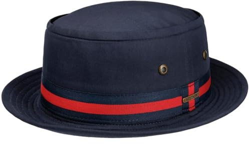 Stetson Classic Band Pork Pie Hat Cotton UV Protection Men Summer Outdoor Ribbon
