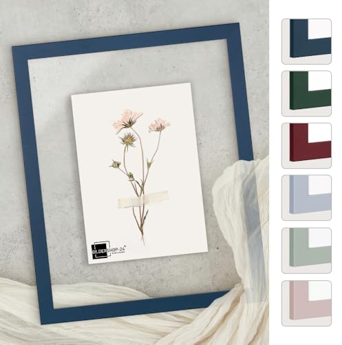 Bildershop-24 Telaio in vetro doppio con doppi vetri, Paris in Blu scuro 35x45cm con vetro acrilico, cornice per quadri con doppi vetri