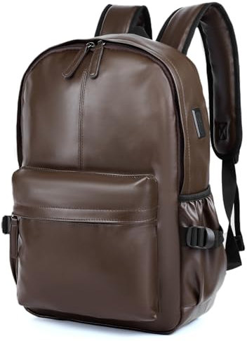 SPAHER Cabin Bag 40x30x20cm Wizzair Vueling PU Leather Travel Cabin Backpack Men Women Waterproof Laptop Backpack 15.6 Inch Rucksack Underseat Carry on Luggage for Flight Airplane