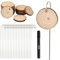 Dokeno 20er Set Pflanzenschilder Zum Beschriften, Runde Holz-Pflanzenschilder 4-5cm Durchmesser mit Haken und Markerstift Wetterfest Pflanzenstecker Beschriftungsschilder für Gemüse, Kräuter, Blumen