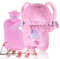 Fluffy Wärmflasche, Sti-tch Wärmflasche, Wärmflasche Weiches Plüsch, Cartoon Heißwasserflasche für Kinder, Hot Water Bag, Herausnehmbarer Innenbehälter, Handwärmer für Kinder & Erwachsene (Rosa)