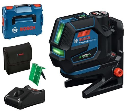 Bosch Professional Combi Laser GCL 12V-50-22 CG (Working Range up to 50 m with Receiver, Dual Power Source, Levelling Remote app, RM 20 Mount, GBA 12V 2.0Ah, GAL 12V-40, Pouch, L-Boxx 136)