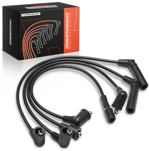 Frankberg 4x Juego de Cables de encendido Conector de bujía Compatible con Aveo/Kalos Berlina T250 T255 Matiz M200 M250 Kalos KLAS Matiz M100 M150 Tico KLY3 Replace# 96256433, 33700A78B03