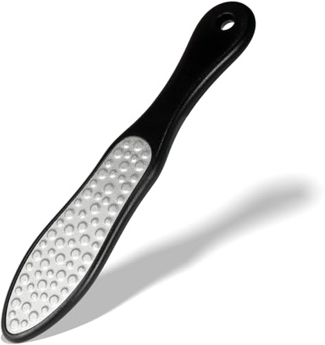 Zoolinn Lima de pies, herramienta profesional de pedicura de acero inoxidable, escofina para callos de pie y talones agrietados, removedor de callos de doble cara, operación simple