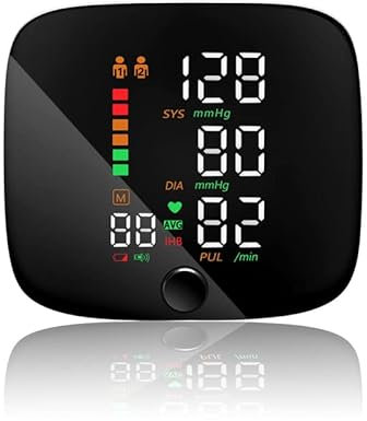Sfigmomanometro da polso – Monitor digitale per la pressione sanguigna da braccio con display a LED regolabile (13,5 cm-19,5 cm), memoria per 2 utenti – 99 x 2 memoria di lettura