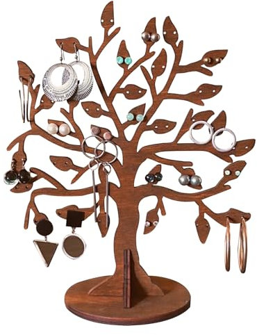 KASESSS Tree Branch Wood Jewellery Stand for Earring, Earring Storage Organiser, Earrings Display Stands, Earrings Holder Up to 32 Pairs, Jewellery Display Stand Holder for Hoop Dangle for Women Girl
