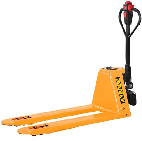 Transpaleta Eléctrica 2000 kg con Ruedas PU 48V Batería 10Ah Silenciosa para Suelos Epoxi CE