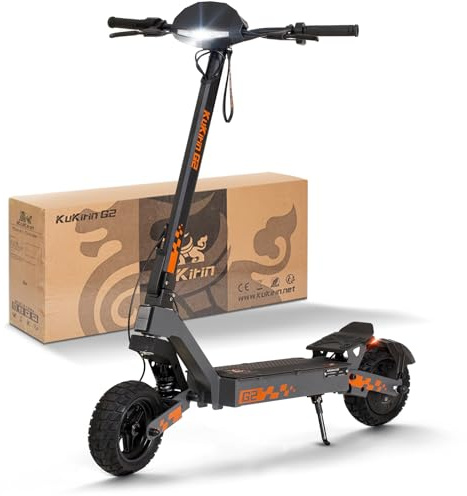 Kukirin G2 Patinete Eléctrico Adultos, Alta Velocidad, Autonomía Extendida 55KM - Suspensión Doble, Frenos de Disco Dobles, Ruedas 10 Sin Cámara Folding Electric Scooter