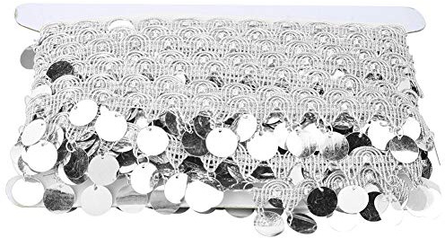 Jeffergarden Magdansaroutfit Magdans Hip Scarf Rund Nationella Kläder Tillbehör Tillbehör 10 Yards (Silver)
