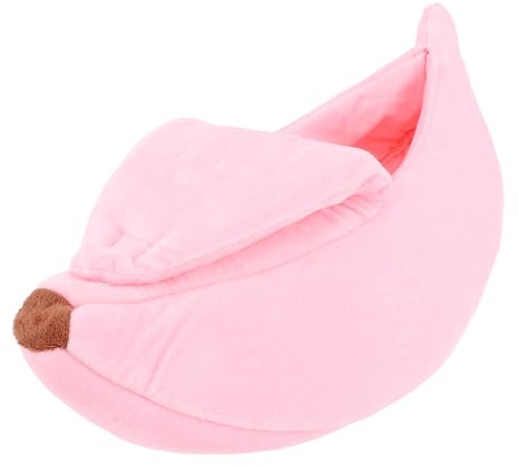 Tnfeeon Cama para Mascotas Banana, Refugio Suave y para Gatos, Perros, Hámsteres con Diseño Cálido y Seguro, Cómodo Lugar de Descanso, 16,5 X 5,9 X 4,7 Pulgadas, Decoración Compacta para el Hogar,