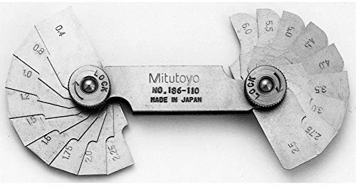 Mitutoyo 186-110 Radius Gauge, 0.4 mm-6 mm Range