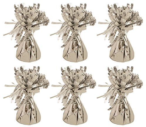 MEGA VALUE 6 x Silver Foil Helium Balloon Weights Ideal Party Decoration Accessory