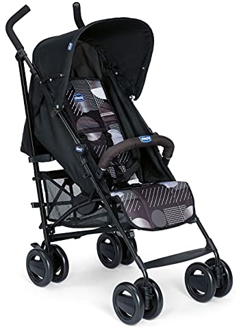 Chicco London Up Passeggino Leggero Pieghevole da 0 Mesi a 15 kg, Passeggino Reclinabile e Compatto con Manicotto Paracolpi, Posizione Nanna, Chiusura a Ombrello - Nero