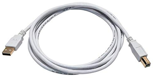 Monoprice 108616 6ft USB 2.0 A Male to B Male 28/24AWG Cable - (Gold Plated) - WHITE for Printer Scanner Cable 15M for PC, Mac, HP, Canon, Lexmark, Epson, Dell, Xerox, Samsung and More!