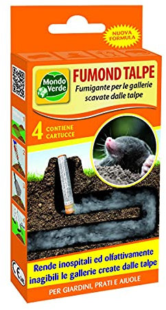 Mondo Verde Fumond Talpe Lot de 4 fumigènes anti-taupes et rongeurs
