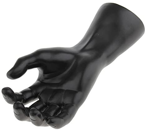 Gazechimp Présentoir Bijoux à Main Droite de Homme - Main Mannequin de Display Stand à Montre / Bague / Bracelet / Gants - Noir