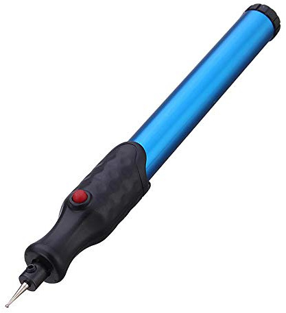 Bolígrafo de grabado bolígrafo de grabado eléctrico azul de 12000 RPM, herramientas de grabado, herramienta de búsqueda de joyas, metal, madera, vidrio con punta de diamante