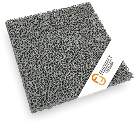 Feuerfest 123 - Filtre à particules pour poêle à bois 140x140x22 mm, filtre à particules et à suie pour installation ultérieure de poêles et de fours, réduction des particules fines grâce aux filtres