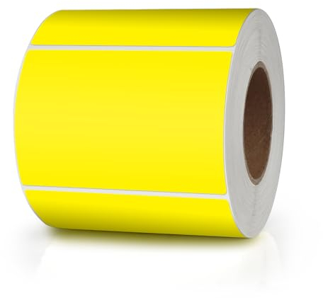 Meitaat Gelb Rechteckig Aufkleber 76 x 50MM Farbkodierung Selbstklebend Etiketten Umzug Rolle Ablösbar 500 Stück