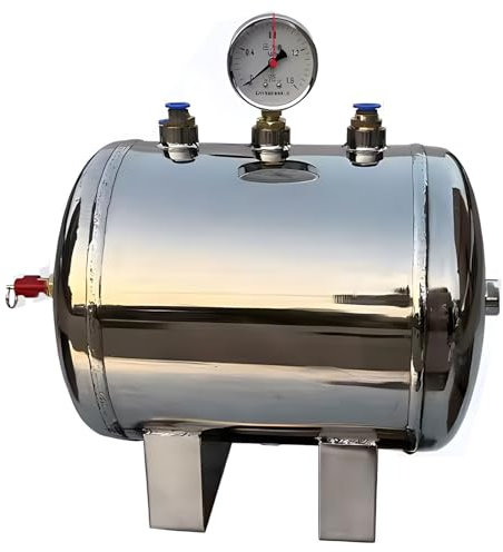Réservoir d'air haute pression en acier inoxydable de 1,3 2,6 5,3 7,9 10,5 13,2 gallons, grand réservoir d'air, conteneurs de vessie de stockage d'air horizontaux pour compresseur(10L/2.64Gal(33x22x28