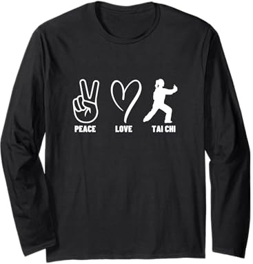 Tai Chi Fille Femme Coach Peace Love Tai Chi Manche Longue