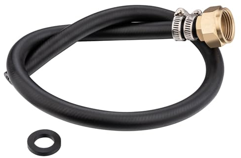 Sepaitek 3/4 Garden Hose Thread Short Mop Sink Hose for Mop Sink Faucet, 2.4 ft (29 inches) Short Hose for Mop Sink, Short Garden Hose with Brass Adapter & Fixtures & Gasket, Leakproof and Durable