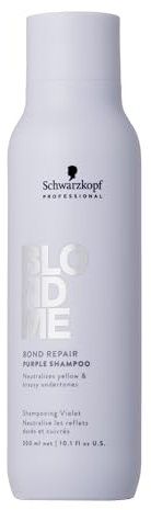 Schwarzkopf Professional BLONDME Bond Repair Purple Shampoo Cool Haarshampoo Neutralisiert Gelbtöne Für Gefärbtes Aufgehelltes Blondiertes Haar Reinigend Und Pflegend 300 ml