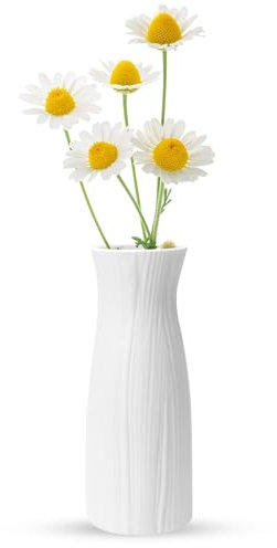 Unbreakable Flower Vase Durable Decorative Flower Vase Creative Flowers Arrangement White Small Vases Modern Plastic Vases for Home Decor Living Room Table Wedding Decoration