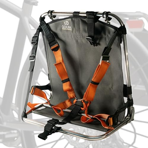 Gojura Claivo sistema pieghevole per bicicletta, struttura in acciaio inox, capacità 15 kg, alternativa alle borse per il trasporto zaino Chitarra, pacco, Valigia.
