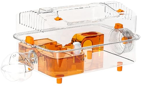 Hamster Cage - Clear Large Enclosure Toys,Dwarf Hamster Castle Animal Habitat,for Syrian Bunny Small Animals Mice Pet Indoor Home Sleeping Play Feeding