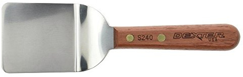 Dexter Stainless Steel Mini Turner with Rosewood Handle - 2 1/2L x 2 1/4W Blade