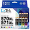 LxTek 570XL 571XL Patronen Multipack Kompatibel für Druckerpatronen Canon TS5050 für PGI-570XL CLI-571XL für Canon MG5750 Patronen für PIXMA TS5055 MG6850 MG5751 MG5752 MG6800 MG6851 (12er-Pack)
