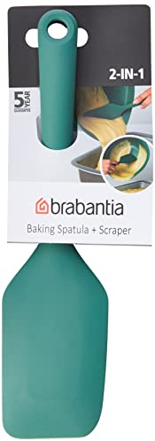 Brabantia Tasty+ Bake & Mix - Baking Spatula Plus Scraper (Fir Green) Non-Stick, Soft-Grip Handle, Heat-Resistant, Dishwasher Safe, (121883)