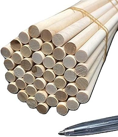 Trustleaf Juego de 20 tacos de madera dura de abedul de 10 mm x 300 mm