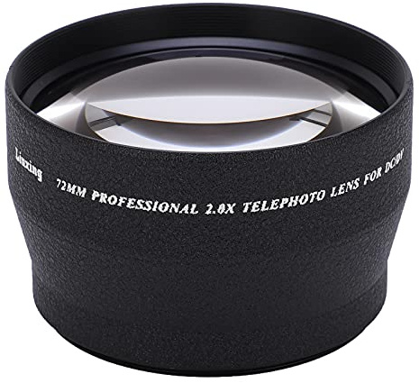 Teleobiettivo, Teleobiettivo HD con Ingrandimento 2X da 72 Mm, Obiettivo Teleconvertitore in Lega di Alluminio per Obiettivo della Fotocamera da 72 Mm e Filtro da 82 Mm