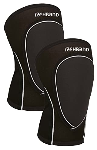Rehband Knieschoner Volleyball & Handball für Damen & Herren, Knieschützer aus Neopren 3mm, komfortabel & enganliegend, Handball Knieschützer, Farbe:Schwarz - 1 Paar, Größe:XL