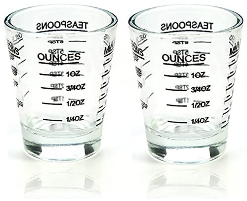 BCnmviku 30ml Shot Glasses Set,Espresso Shot Glass with Heavy Base,Liquid Measuring Cups for Cocktail,Vodka,Whiskey,Tequila,Espresso,Liquor,Wine,Soju,Spirits,Alcohol (2Pack-Black)