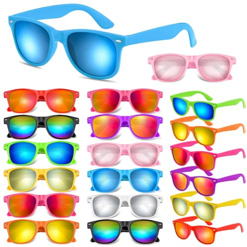 Morcheiong Paquete de 20 Lentes de Sol de Neón Unisex - Estilo Retro para Fiesta, Cumpleaños, Playa, Piscina - Recuerdos y Suministros en 10 Colores Diferentes